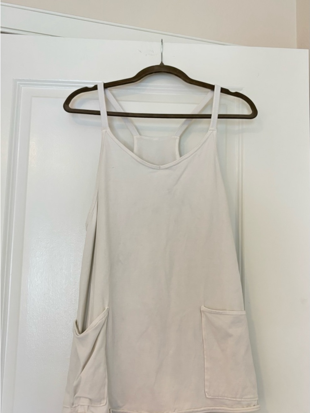 Free People Movement Women’s Cream Casual Tank Top Dress with Pockets